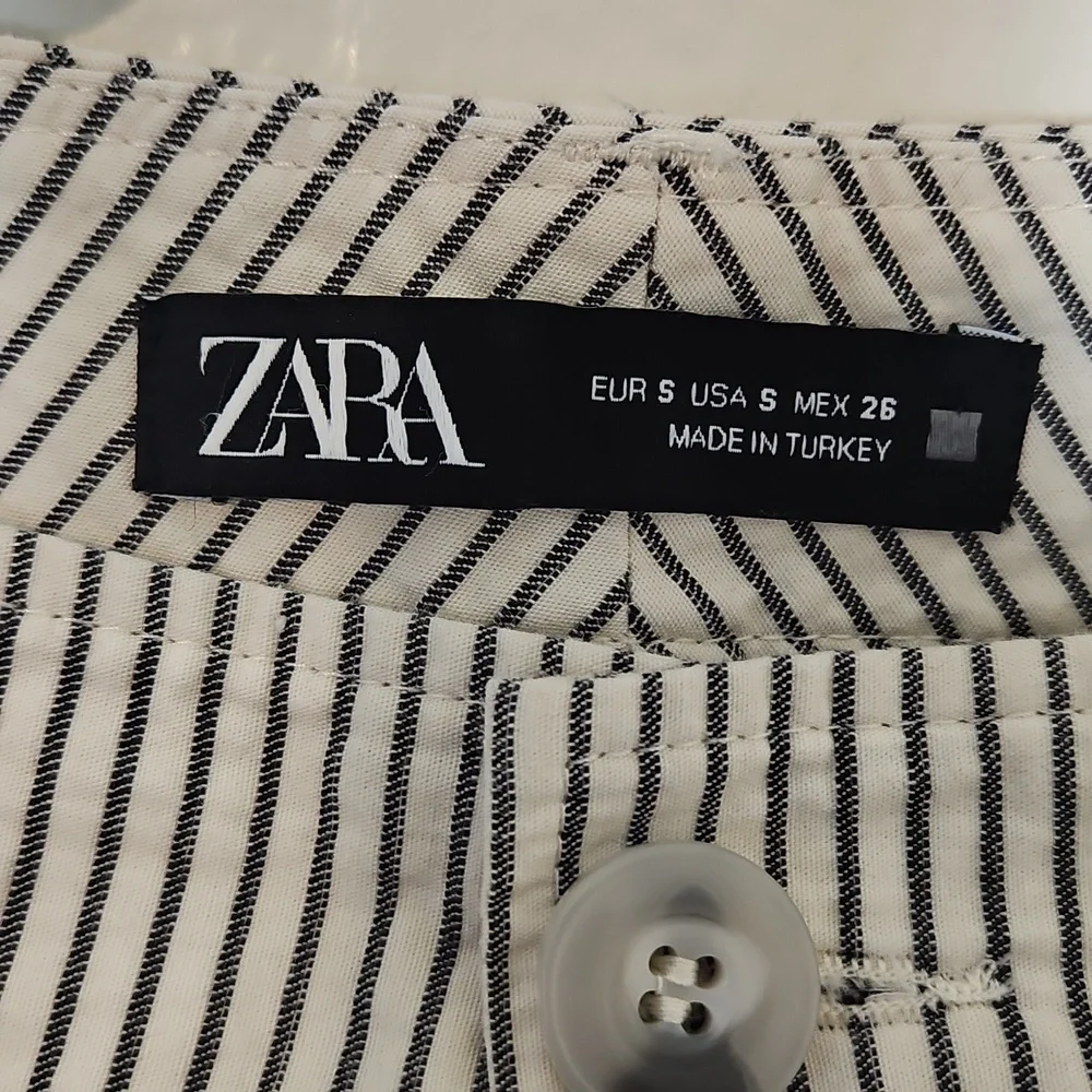 Zara Black and White Striped Chinos